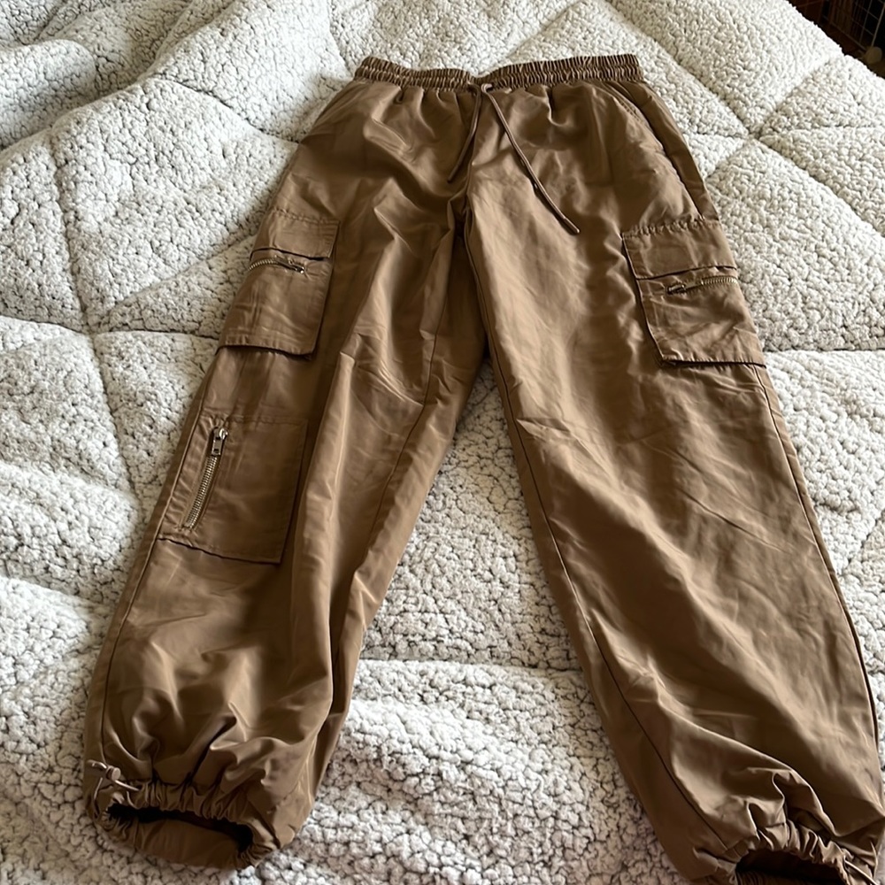 Leather brown pants